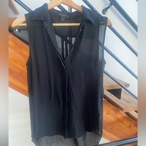 100% silk J. Crew black sleeveless blouse